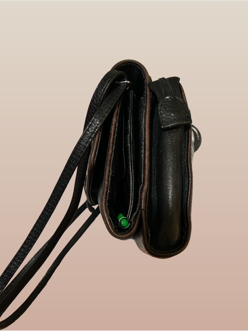 GOOD PLUS CONDITION! BRIGHTON NEPAL ORGANIZATION PEBBLE LEATHER CROSSBODY PURSE! - Picture 13 of 16